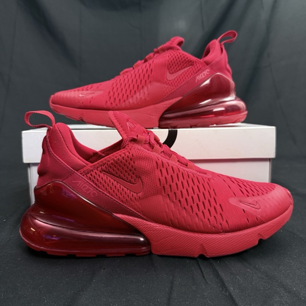 Nike Air Max 270 Mens Size 9.5 Red Running Sneakers CV7544-600 Athletic Shoes